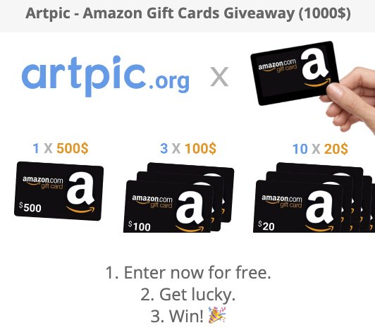 $1,000 Amazon Gift Cards Giveaway