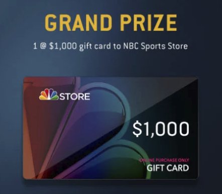 $1,000 NBC Sports Store Gift Card