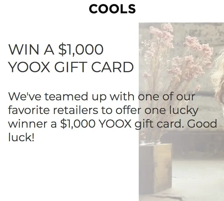 $1,000 YOOX Gift Card Sweepstakes