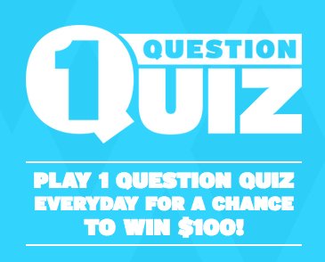 1 Question Quiz Sweepstakes