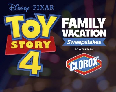 $10,000 Toy Story 4 Family Vacation Sweepstakes