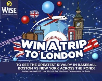 $10,000 Wise Snacks London Baseball Flyaway Sweepstakes