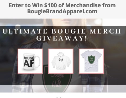 $100 Of Merchandise From BougieBrandApparel Giveaway