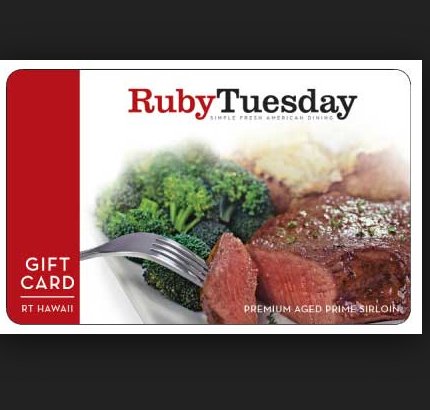 $100 Ruby Tuesday Gift Card Giveaway