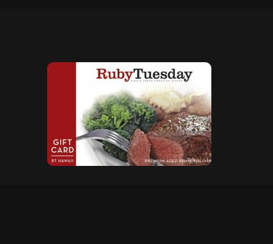 $100 Ruby Tuesday Gift Card Sweepstakes