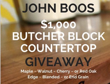 $1,000 Butcher Block Countertop Giveaway
