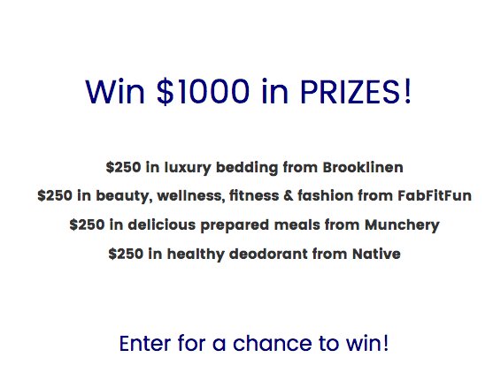 $1,000 Prize Package Sweepstakes