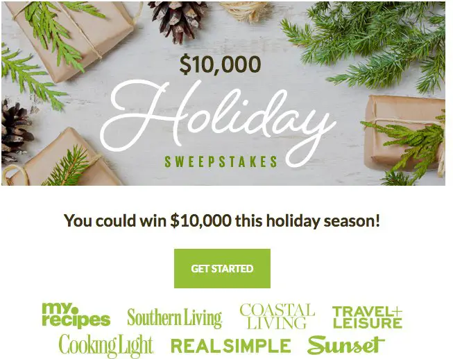 $10,000 Holiday Cash Sweepstakes