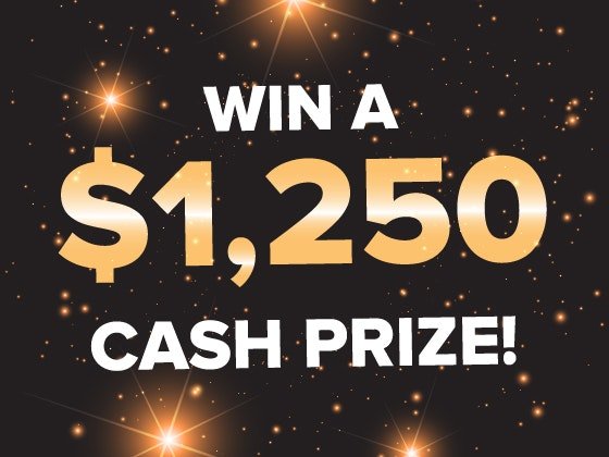 $1,250 Cash Prize Sweepstakes