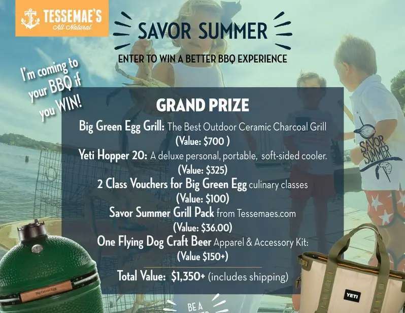 $1300 Savor Summer BBQ Sweepstakes for One Lucky Winner!