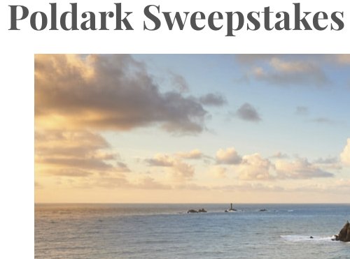 $14,208 Poldark Sweepstakes Masterpiece