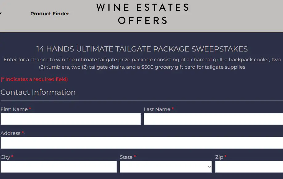 14 Hands Ultimate Tailgate Package Sweepstakes - Win A $2,000 Tailgate Package