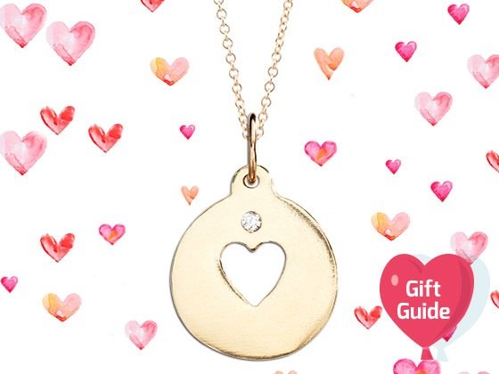 14K Heart Necklace with Diamond Sweepstakes