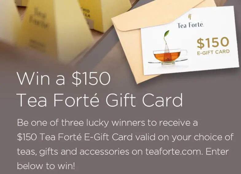 $150 Tea Forté Gift Card Giveaway (3 Winners)