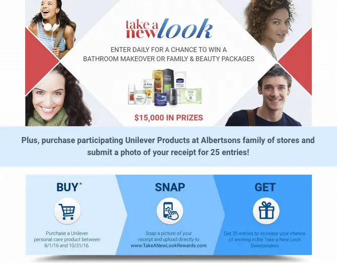$15,000 Take A New Look Sweepstakes!