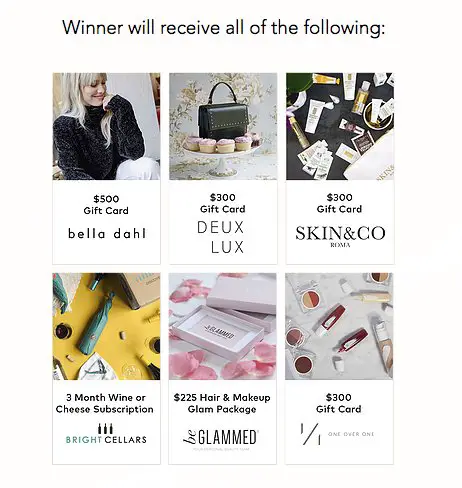 $1,850 +A Holiday Makeover Sweepstakes