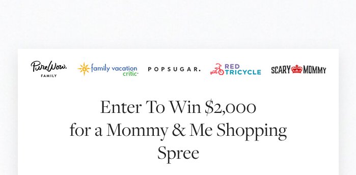 $2,000 Mommy & Me Giveaway! Visa Gift Card