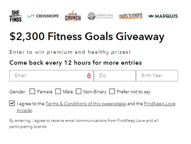 $2,300 Fitness Goals Giveaway – Win A $2,300 Fitness Prize Package