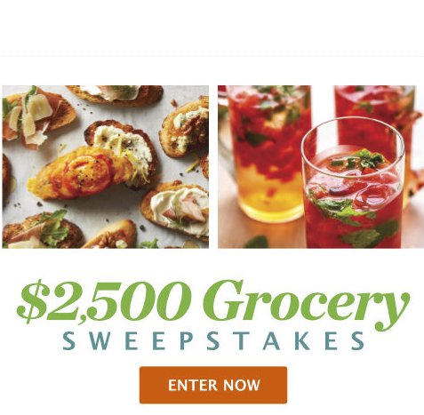 $2,500 Food Check Sweepstakes