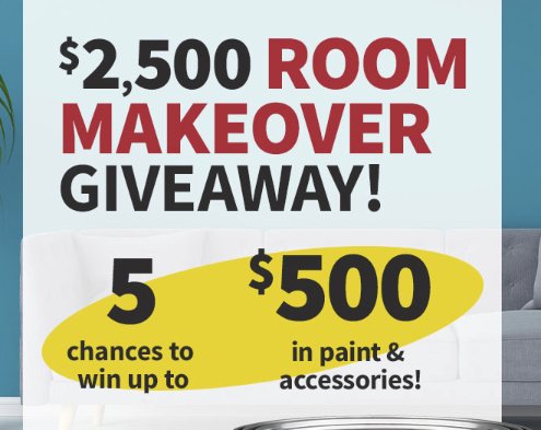 $2,500 Valspar Room Makeover Giveaway