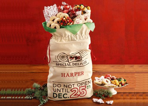 2 Winners, A Harry & David’s Personalized Santa’s Sack of Treats!