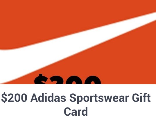 $200 Adidas Sportswear Gift Card