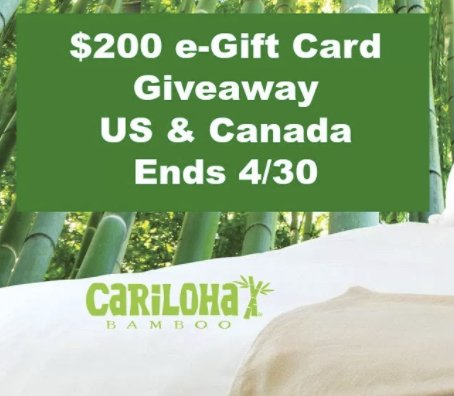 $200 Cariloha Bamboo E-Gift Card Spring