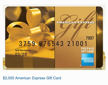 $2,000 American Express Gift Card