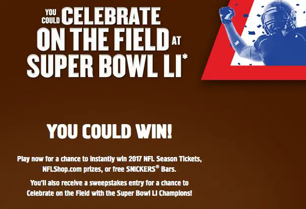 Over 200,000 Winners! Snickers Brand Celebrate on the Field Game!
