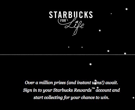 2016 Starbucks For Life Sweepstakes