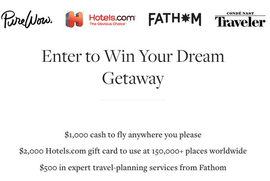 2017 Dream Vacation Getaway Giveaway