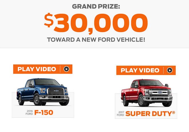 2017 Ford Event Sweepstakes (Win a New Vehicle)