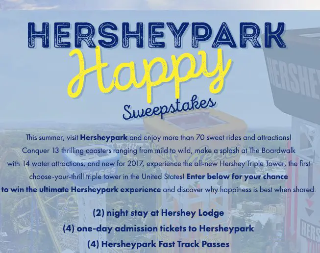 2017 Hersheypark Happy Sweepstakes