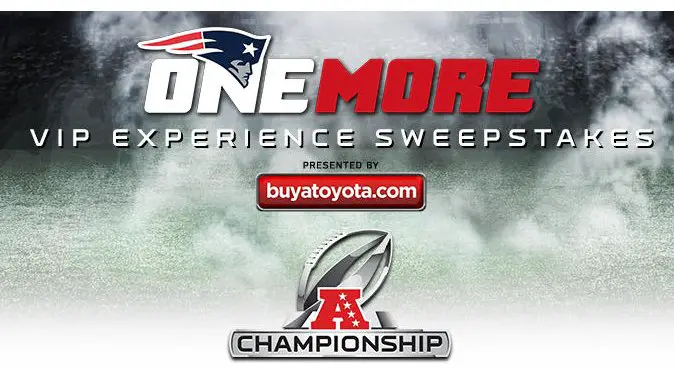 2017 Patriots AFC Championship Playoff Sweepstakes