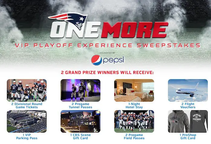 2017 Patriots Divisional Round Playoff Sweepstakes