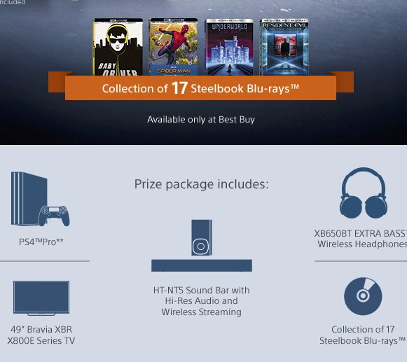 2018 Best of Sony Sweepstakes