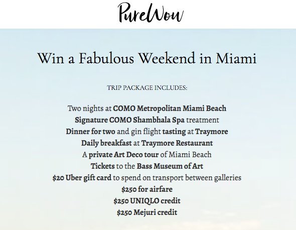 2018 Miami Getaway Sweepstakes