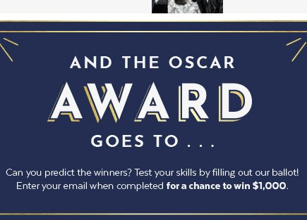 2018 Oscar Ballot Sweepstakes