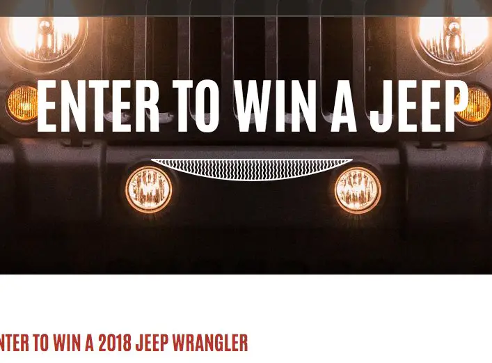 2018 Win a Jeep Wrangler Sweepstakes