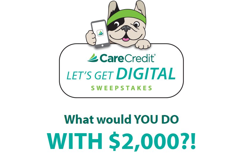 2022 CareCredit Let's Get Digital Sweepstakes & Instant Win - Win $2,000 Cash or 1 or 201 Instant Win Prizes