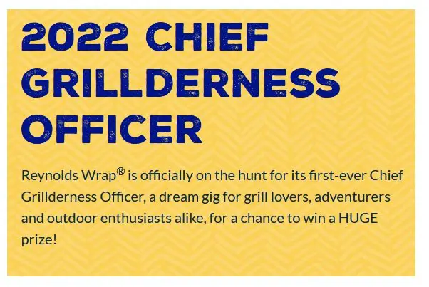 2022 Chief Grillderness Officer Contest - Win $12,000 Gift Cards, RV Rental and More