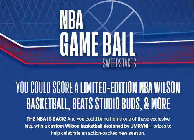 2022 NBA Game Ball Sweepstakes - Win A Umvrni Designed NBA Ball, Beats Studio Buds & More