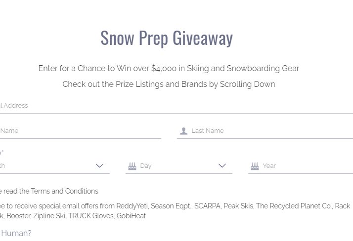 2022 ReddyYeti.com Snow Prep Giveaway - Win A $5,000 Ski Package