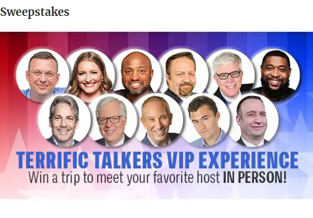 2022 Terrific Talkers VIP Experience Sweepstakes  - Win A Trip To Meet Your Favorite Host
