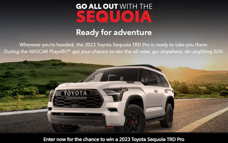 2022 Toyota NASCAR Cup Series Playoffs Sweepstakes - Win A $79,000 Toyota Sequoia TRD Pro (2023)