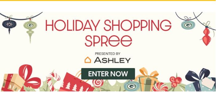 2023 Packers Holiday Shopping Spree Sweepstakes - Win Free $2,000 Ashley Furniture Credit