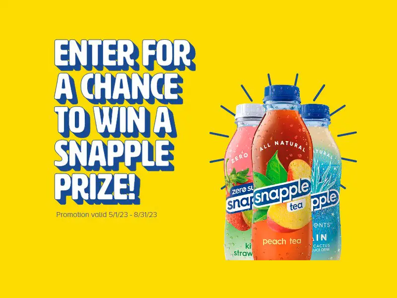 2023 Snapple Instant Win - Win A Mini Fridge, Bottle Cooler And More