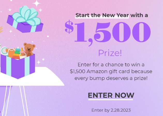 2023 What To Expect Baby Bump Giveaway - Win A $1,500 Amazon Gift Card