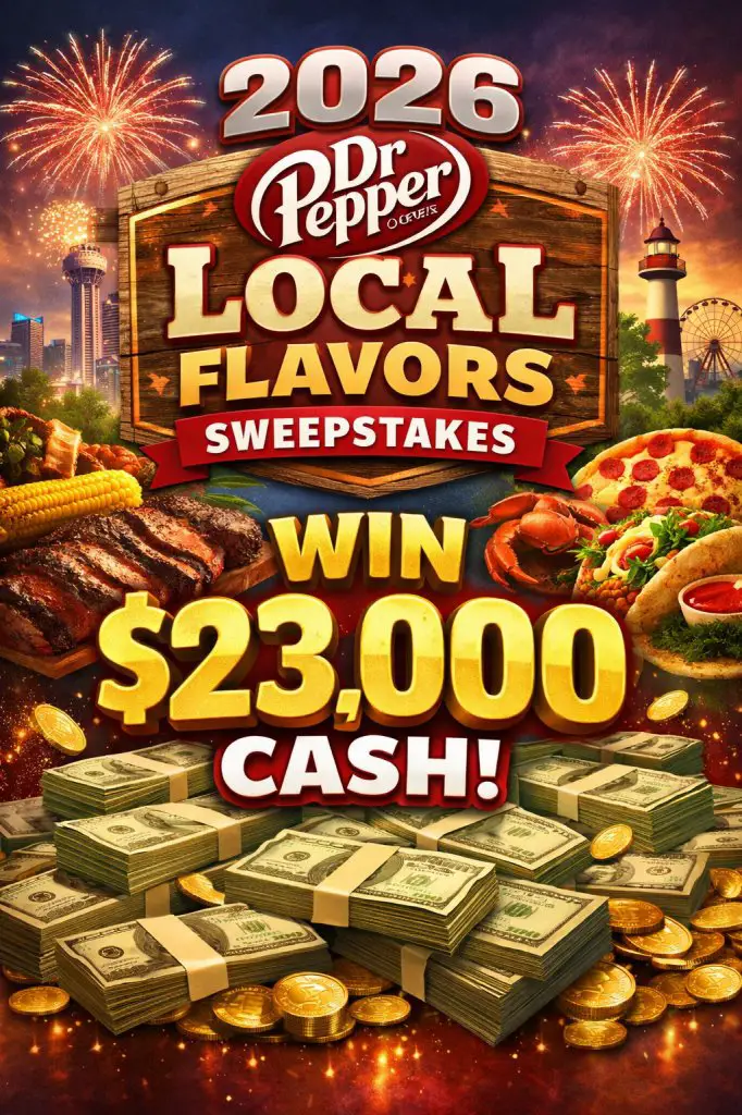 2026 Dr Pepper Local Flavors Sweepstakes – Win $23,000 Cash