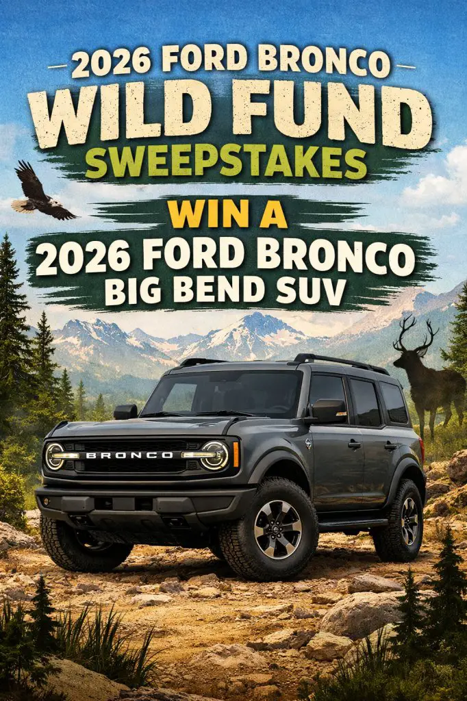 2026 Ford Bronco Wild Fund Sweepstakes - Win A 2026 Ford Bronco Big Bend SUV